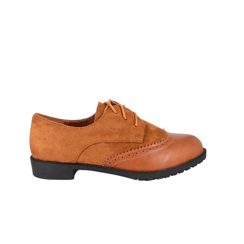 Oxfords Δετό Suede  Camel  SPECIAL PRICE