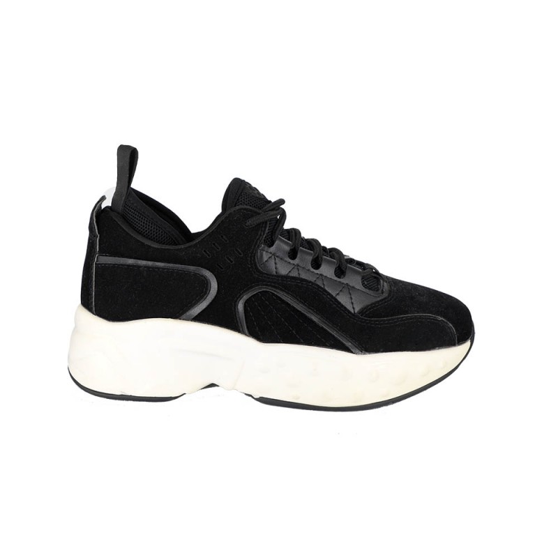 Sneakers Δετό Suede με Συνδυασμό Υλικών  Black  SPECIAL PRICE