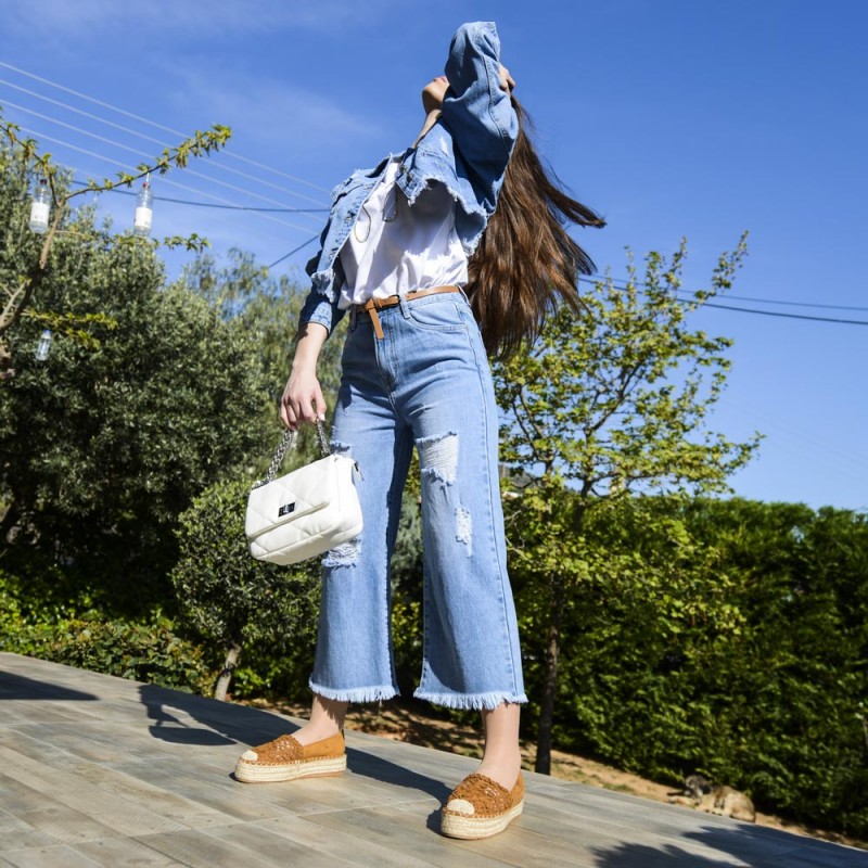 Γυναικείο Crop Jean Jacket με Σκισίματα Jeans  NEW IN