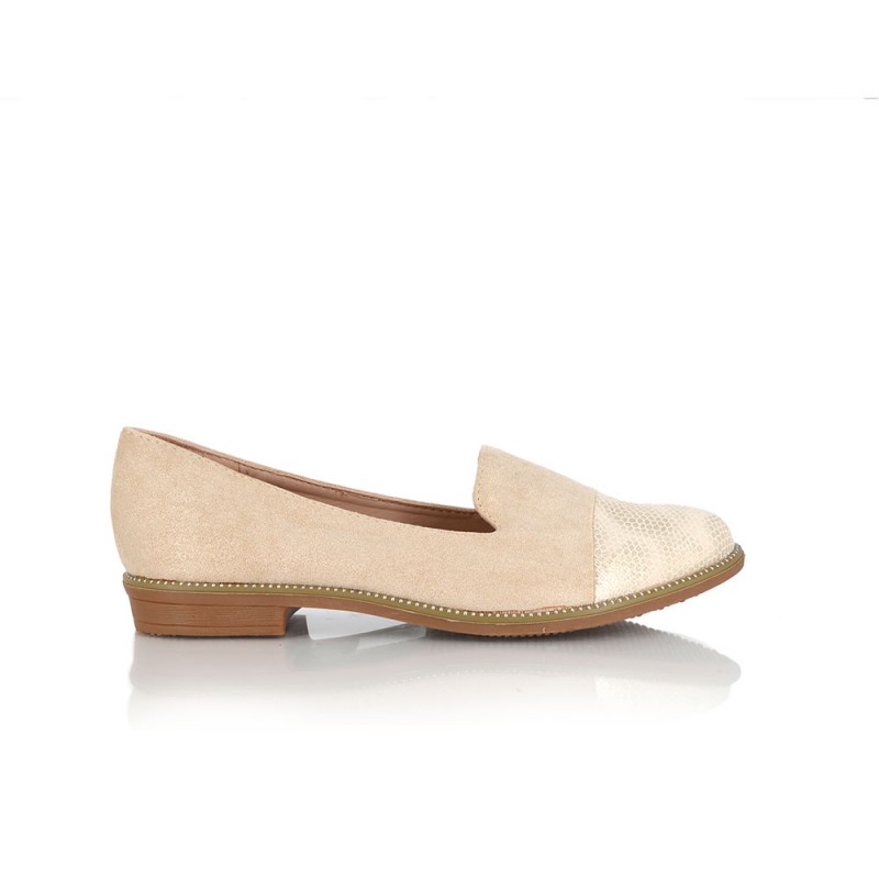 loafers Suede με τρουκ λεπτομέρειες στη σόλα Beige  NEW IN
