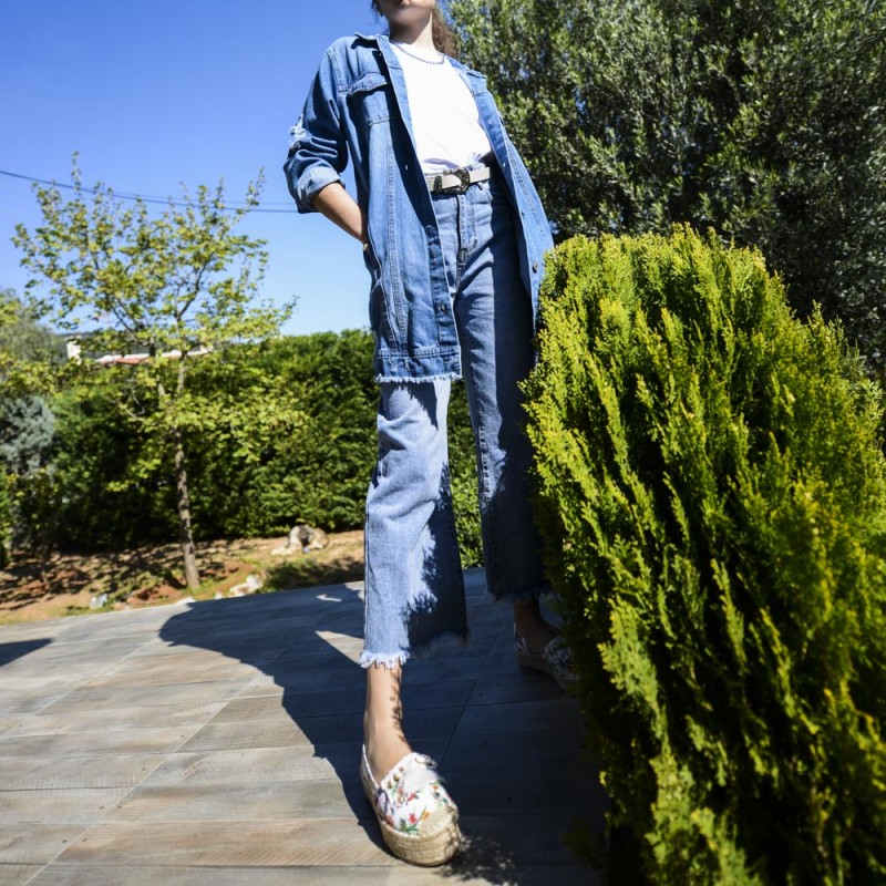 Γυναικείο Jean Jacket Oversized με Σκισίματα Jeans  NEW IN