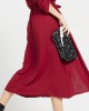 Γυναικείο Midi Φόρεμα με Κουμπιά και Ζωνάκι Red ΕΝΔΥΣΗ