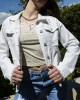 Γυναικείο Crop Jean Jacket με Σκισίματα White  NEW IN