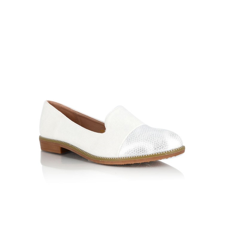 loafers Suede με τρουκ λεπτομέρειες στη σόλα White  NEW IN