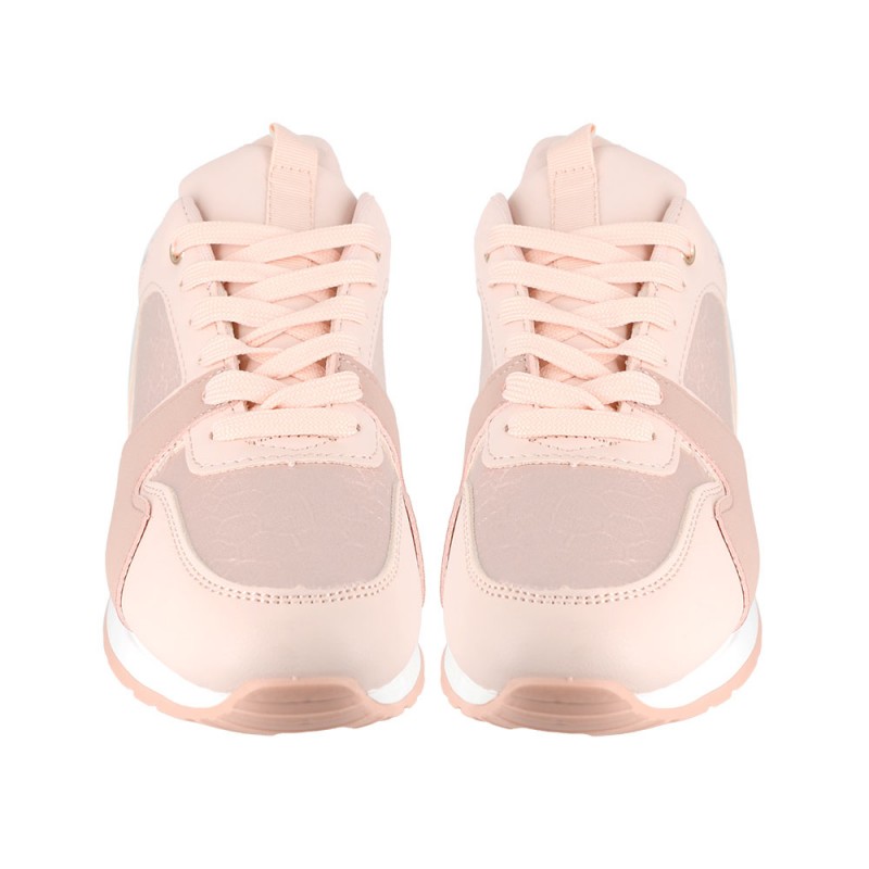 Γυναικείο Sneakers με Συνδυασμό Υλικών  Pink NEW IN