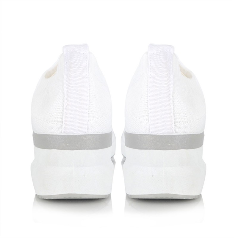 Γυναικείο Sneakers Socks Διάτρητο Ύφασμα White  NEW IN