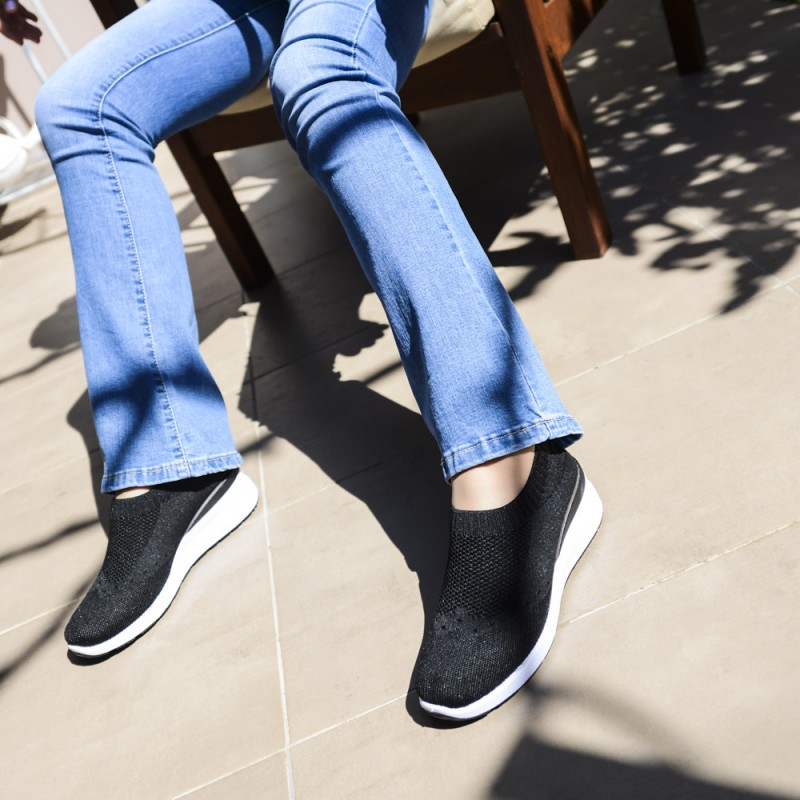 Γυναικείο Sneakers Socks Διάτρητο Ύφασμα Black  NEW IN